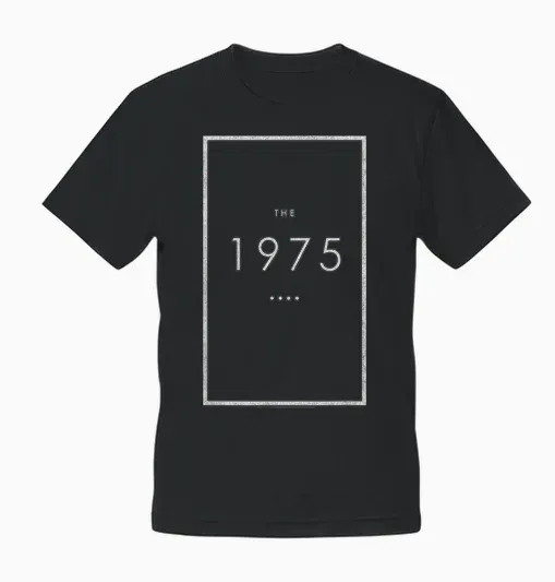 The Band of 1975 Original Logo Music Print T-Shirt, Blue, S Unisex T-Shirt - Black