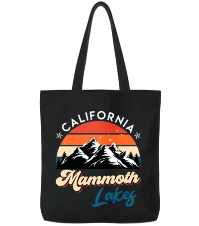 California Mammoth Lakes Vintage California Tote Bags - Black