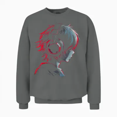 Anime Manga Graphic Headphones Artwork Anime T-Shirt, Black Unisex Sweatshirt - Graphite Heather