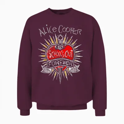 Alice Cooper Vintage School's Out Forever Unisex Sweatshirt - Maroon