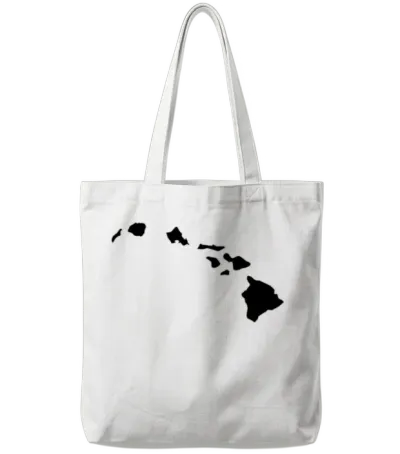 Hawaii Island Chain Tote Bags - White