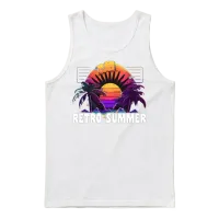 Retro Summer Unisex Tank Top - White – 1
