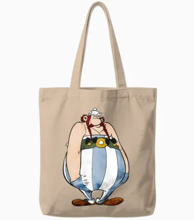 Asterix & Obelix Obelix Sulking Tote Bags - Natural