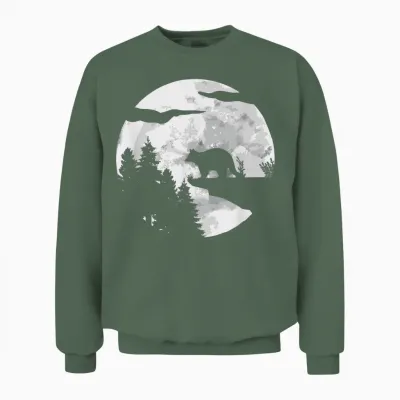 Waschbären Vollmond - Lustiger Waschbär Unisex Sweatshirt - Military Green