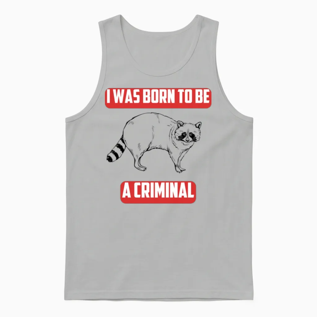 Funny Raccoon Lover Unisex Tank Top in Ash