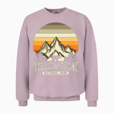 Yellowstone National Park Hiking Unisex Sweatshirt - Light Pink