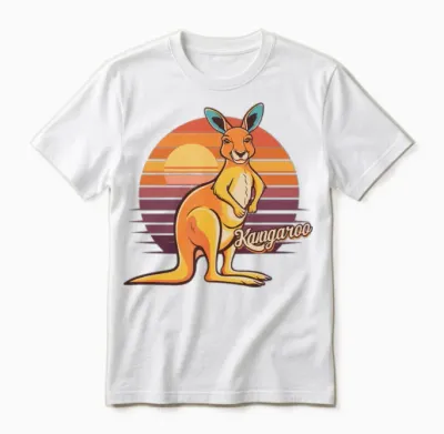 Funny Kangaroo Retro Vintage Unisex T-Shirt - White