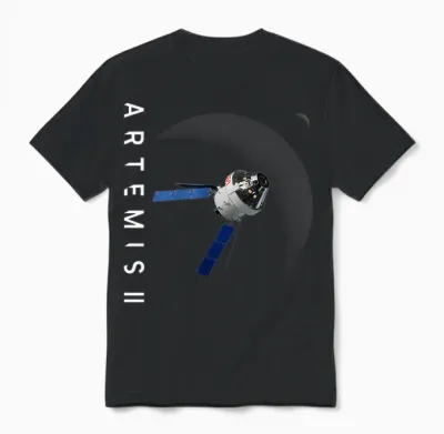Nasa Artemis Ii Orion Mond Mission Unisex T-Shirt - Black