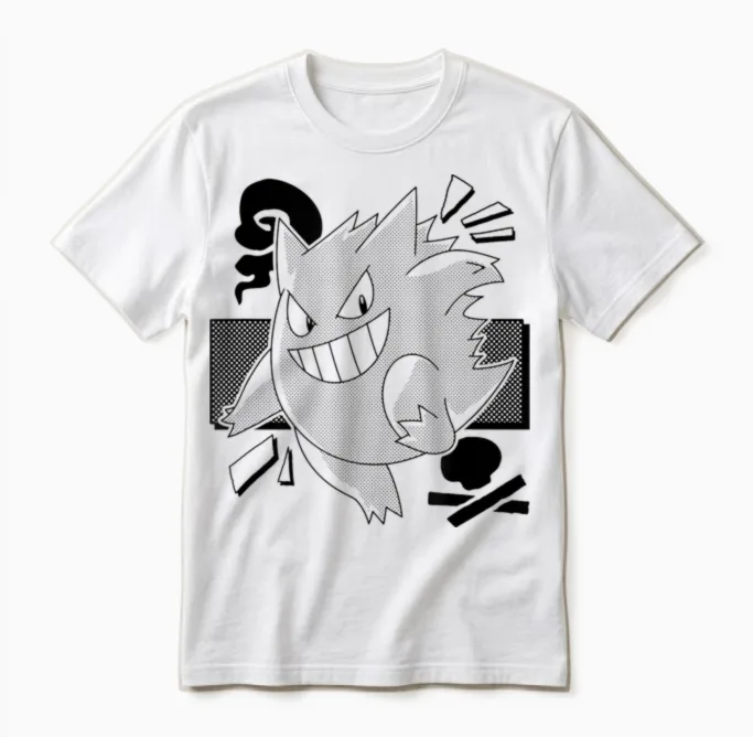 Pokémon - Gengar Manga Unisex T-Shirt in White