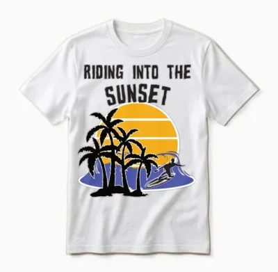 Riding into the Sunset Vacation Unisex T-Shirt - White