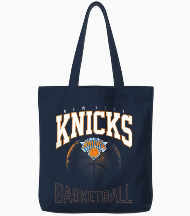 Fichiers Officiels De La Nba New York Knicks X Tote Bags in Navy