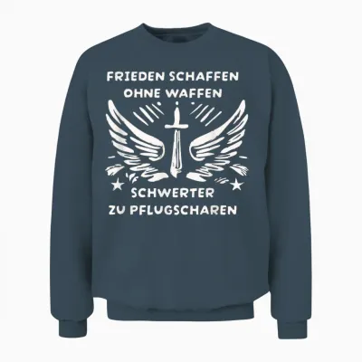 Frieden Schaffen Ohne Waffen Schwerter Zu Pflugscharen Unisex Sweatshirt - Dark Heather