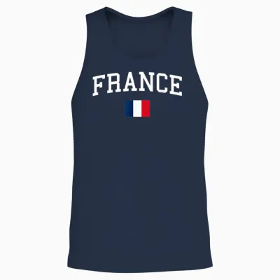 Drapeau Français Hommes Femmes Enfants France Unisex Tank Top - Navy