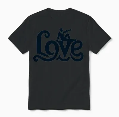 3d Love Typography with Creative Design Unisex T-Shirt - Black