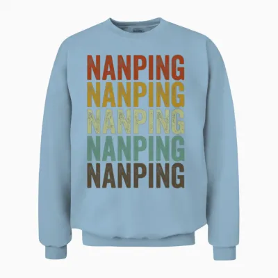Nanping China Retro Vintage Unisex Sweatshirt - Light Blue
