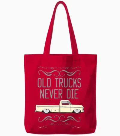 Old Trucks Wimbledon White Tote Bags - Red