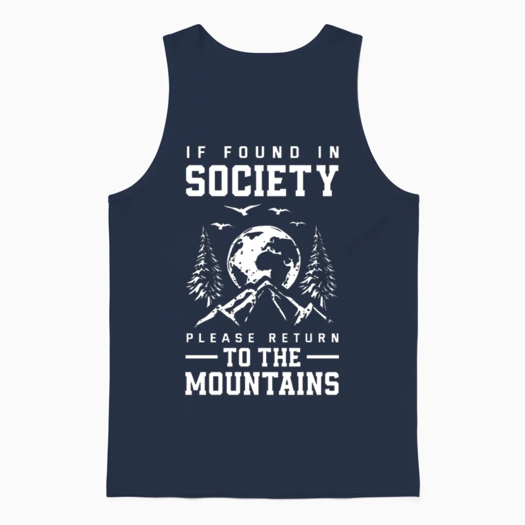 Funny Hiking Hiker Gift & Outdoors Unisex Tank Top in Navy