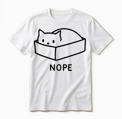 Nope Cat Unisex T-Shirt - White