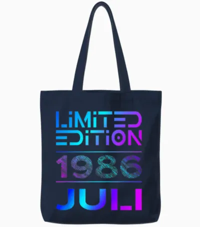 Limited Edition Juli 1986 Mann Frau 40. Geburtstag Tote Bags - Navy