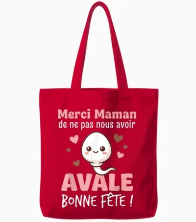 Merci Maman De Ne Pas Nous Avoir Avalé Avale Bonne Fête Tote Bags - Red