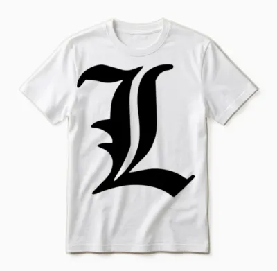 Gothic L Letter (customizable Color) Unisex T-Shirt - White