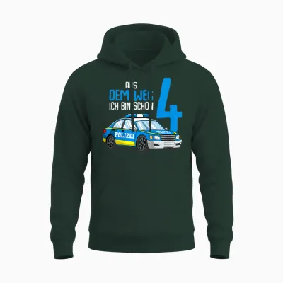 4. Geburtstag Polizei 4 Jahre Kinder Junge Unisex Hoodie - Forest