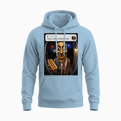 Tung Tung Tung Sahur Fourth of July Brianrot Unisex Hoodie - Light Blue