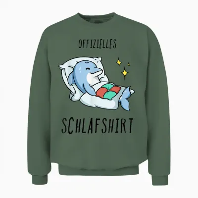 Delfin Pyjama Schlafanzug Unisex Sweatshirt - Military Green
