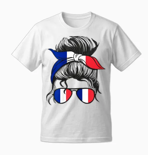 French Girl France French Girl France Women French Unisex T-Shirt - White