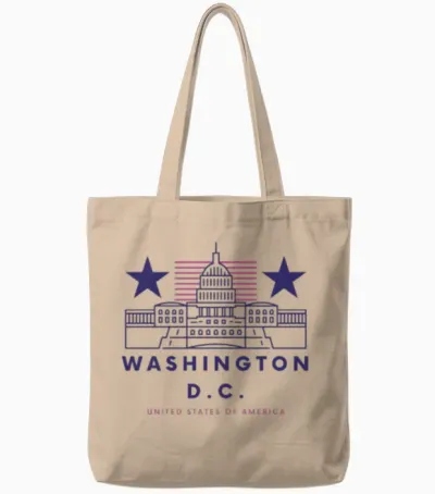 Washington D.c. Tote Bags - Natural