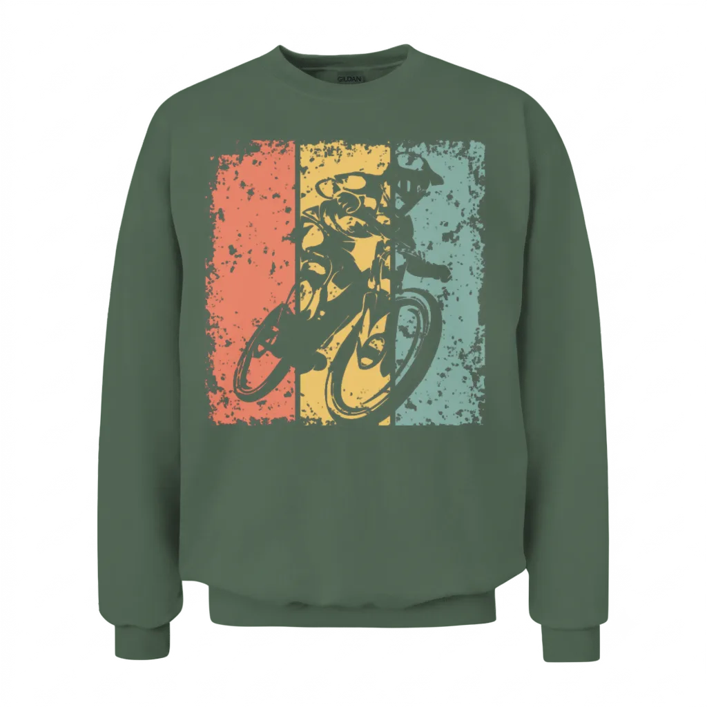 Biking Retro Unisex Sweatshirt - Military Green