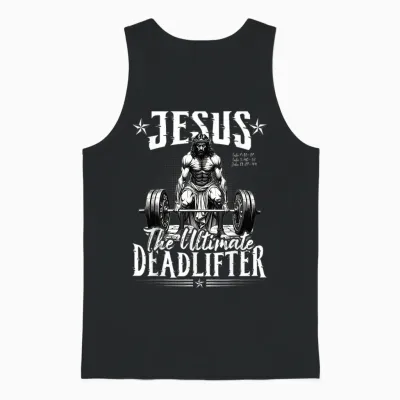 Jesus Der Ultimative Deadlifter Jesus Deadlifting Christian Unisex Tank Top - Black