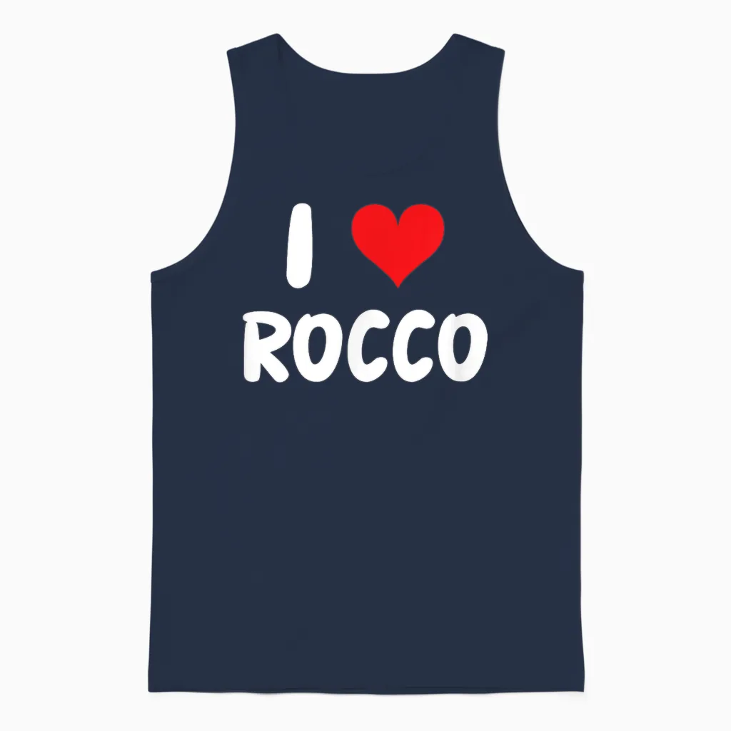 I Love Rocco Heart Unisex Tank Top in Navy