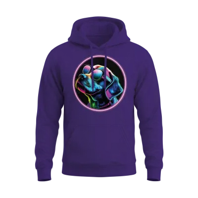 Retro Style Cool Dog Unisex Hoodie - Purple