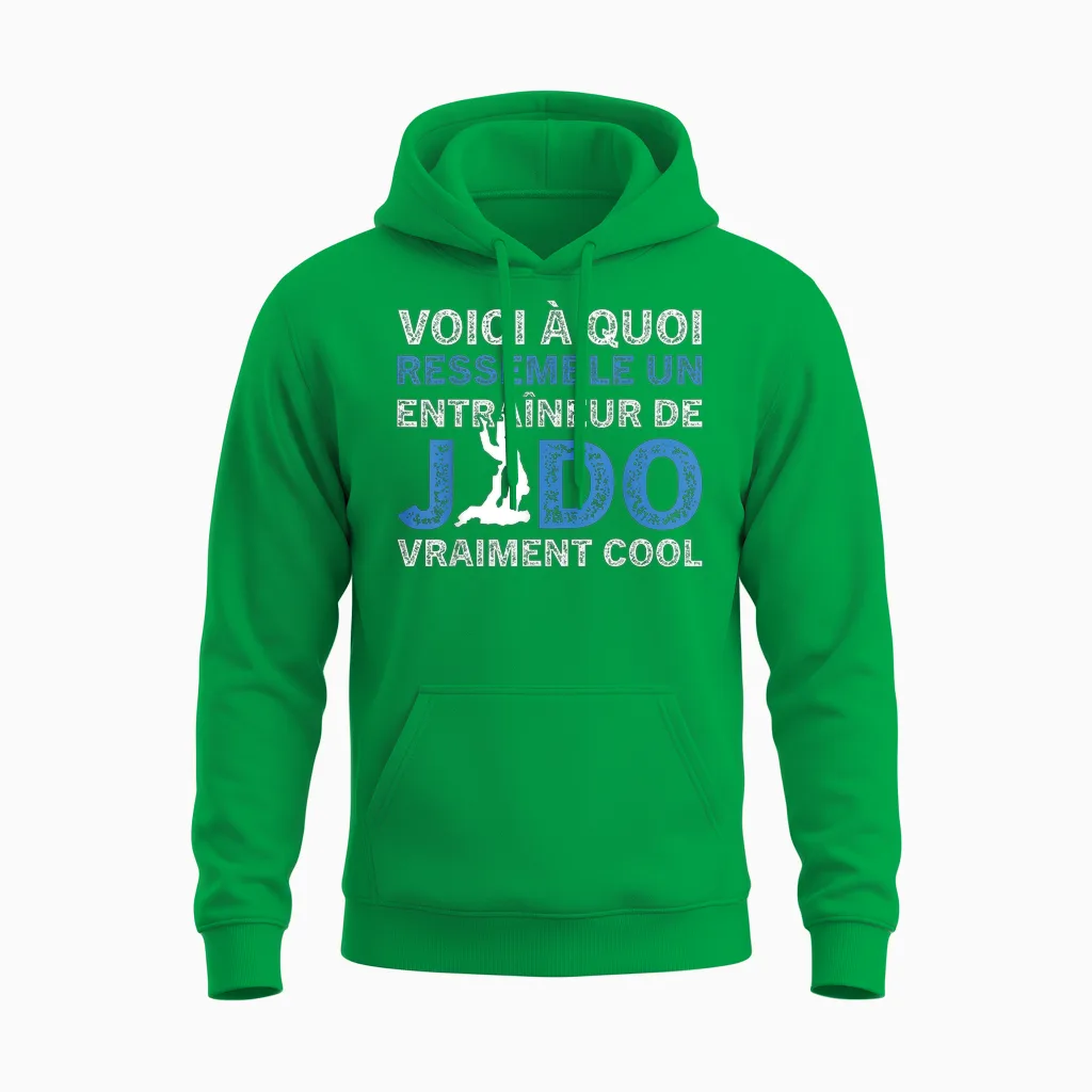 A Judo Coach Really Cool Funny Coach T-Shirt, Black, S Unisex Hoodie in Irish Green