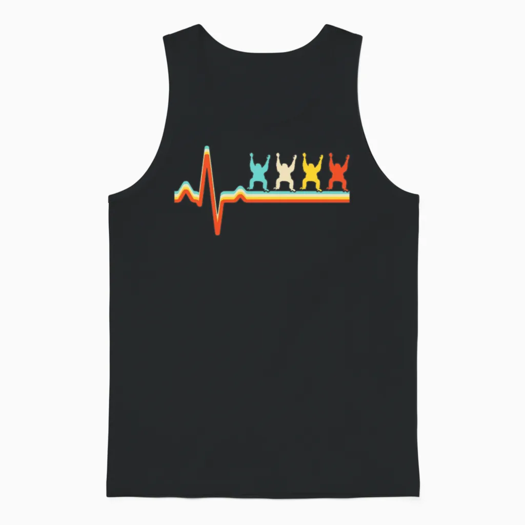 Orang Utan Retro Heartbeat Unisex Tank Top in Black