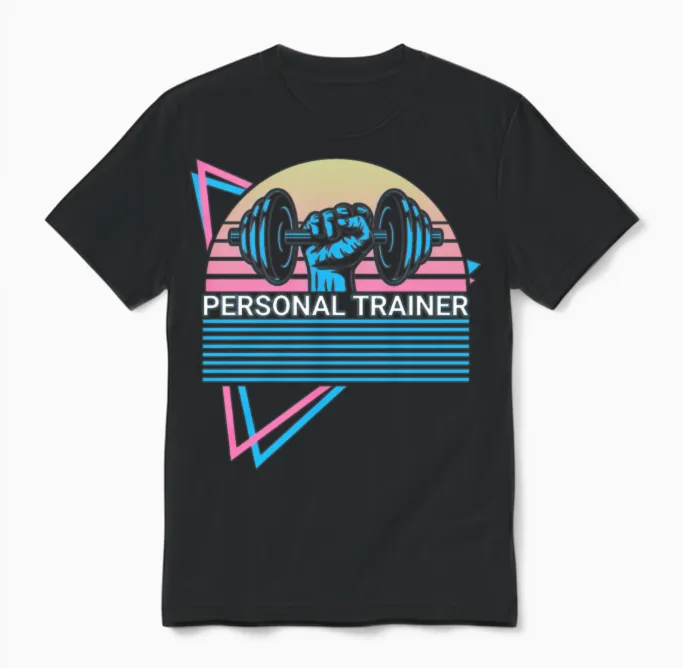 Personal Trainer Retro Unisex T-Shirt in Black