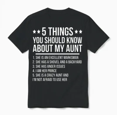 Funny Crazy Aunt Nephew Gift Unisex T-Shirt - Black