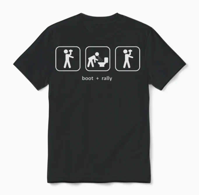 Boot and Rally Unisex T-Shirt in Black