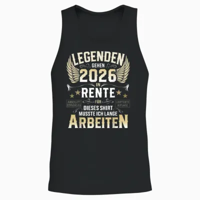 Legends Go Retirement 2026 Long Work Retirees Unisex Tank Top - Black
