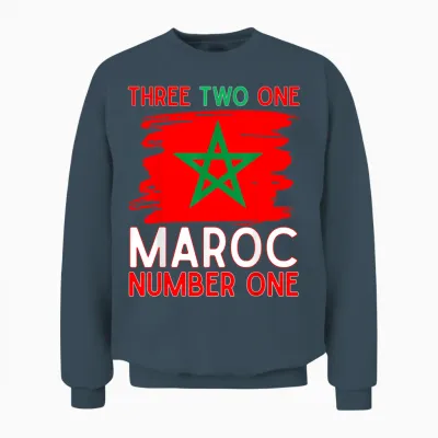 Drapeau Du Maroc Supporter De Football Marocain Pour Homme, Femme, Enfant Unisex Sweatshirt - Dark Heather