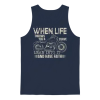 Christian Motorcycle Biker Faith Unisex Tank Top - Navy – 1