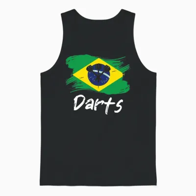 Darts Brasil Flag Dart Throwing Country Unisex Tank Top - Black