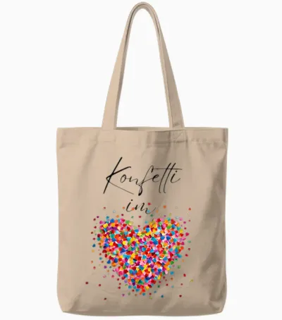 Confetti in the Heart Fancy Dress Carnival Costume Replacement Tote Bags - Natural