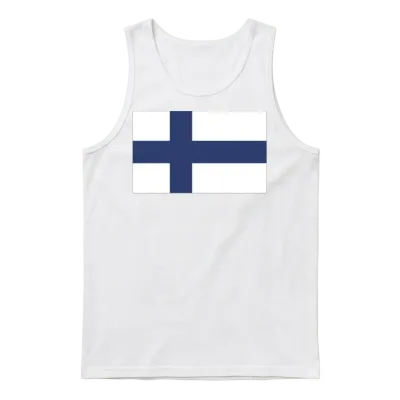 Flag of Finland, Finlands Flag, Flag Finland Unisex Tank Top - White