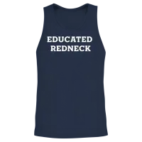 Educated Redneck Unisex Tank Top - Navy – 2