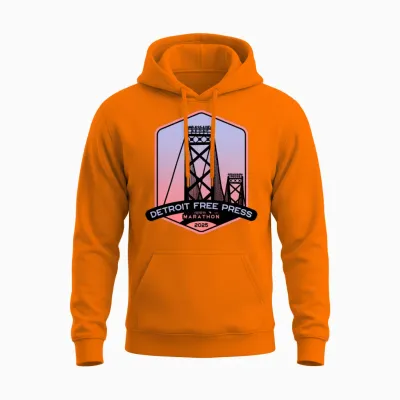 Detroit Free Press - Marathon – 26.2 – 2025 Unisex Hoodie - Safety Orange