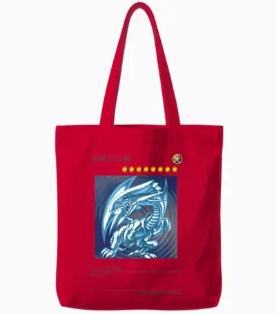 White Dragon Logo Papl1444 T-Shirt, Blue, S Tote Bags - Red