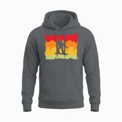 Snowboarding Retro Unisex Hoodie - Charcoal