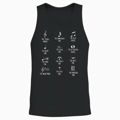 Funny Symbol Music Unisex Tank Top - Black